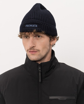 Premiata Blue wool hat with logo embroidery BALE