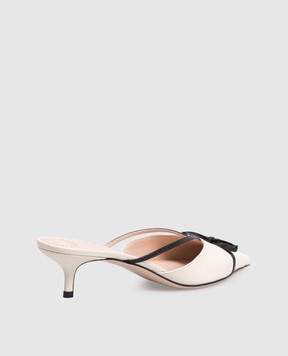 Valentino White leather mules with logo 8W2S0NP6DAL