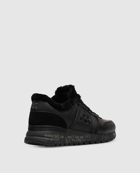 Premiata Lander black leather sneakers with fur LANDER8659M
