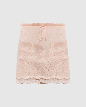 Ermanno Scervino Beige mini skirt with lace D482O313APXFU