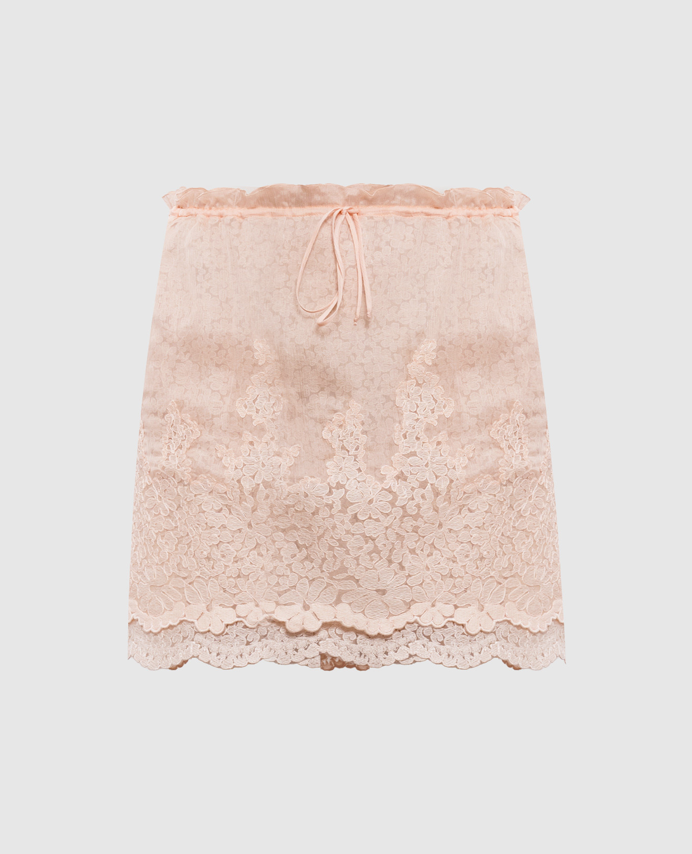 Beige minirok met kant
