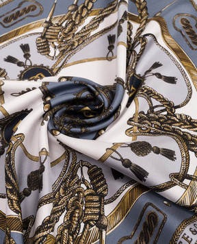 Dolce&Gabbana Blue silk scarf with branded print GQ348EHI12A