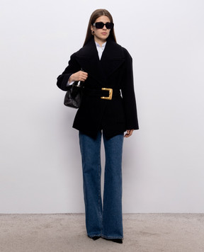 Balmain Blue jeans with logo patch HF1MI052DG08