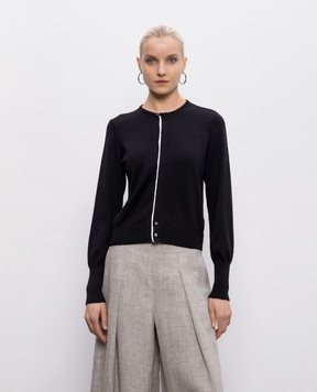Intoca Black cardigan with contrast stripe 261SUVINCD0402