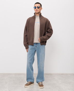 Axel Arigato Bale beige T-shirt with logo print A3845002