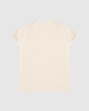 Brunello Cucinelli Children's beige T-shirt with a monil chain B0T81T458C