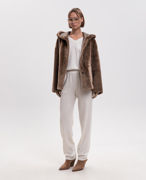 Simonetta Ravizza Brown double-sided sheepskin coat David F06JA442H21