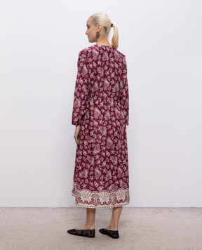MANTERO 1902 Camille burgundy silk dress 0228A0159G0879R