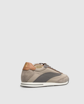 Brunello Cucinelli Logo-embossed combination sneakers MZUMNGA357