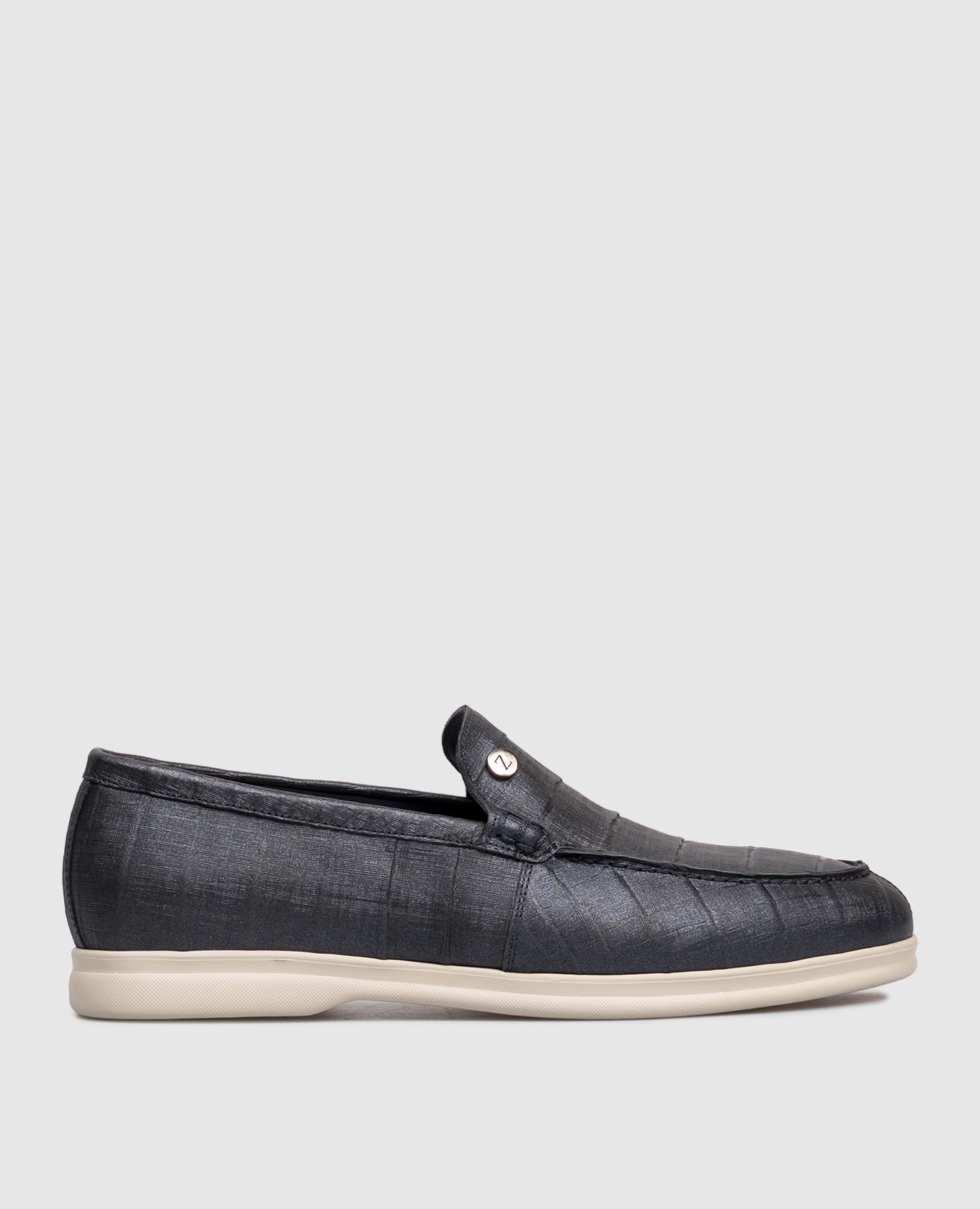 

Blue leather loafers with shiny texture Zilli