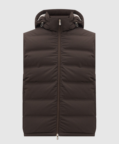 Brown down vest