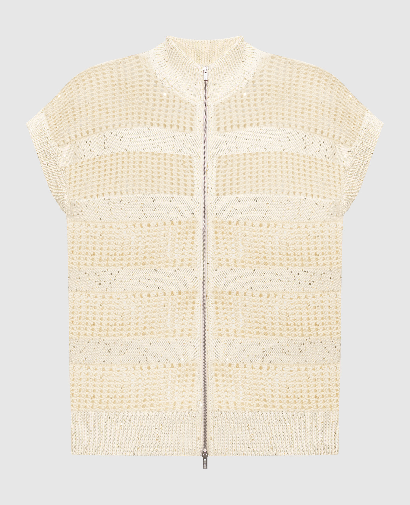 Yellow vest with sequins