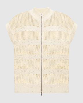 Peserico Yellow vest with sequins S99123F0509110
