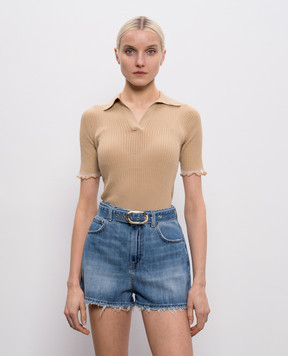 Twinset Beige top with ruffles 261TF3010