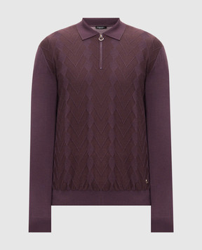 Stefano Ricci Purple wool and silk polo shirt KE06021P30E26407