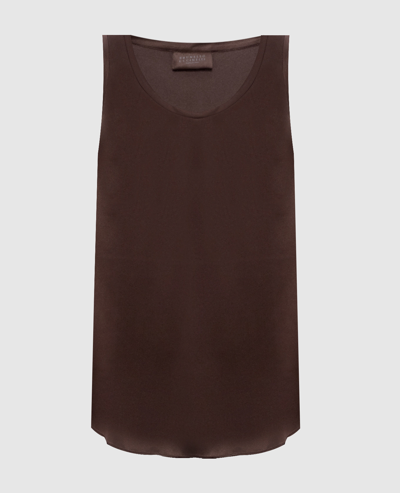 Brown silk top