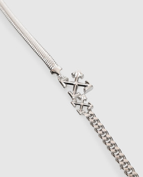 Off-White Silver chain bracelet with emblem OMOA10RC99MET001