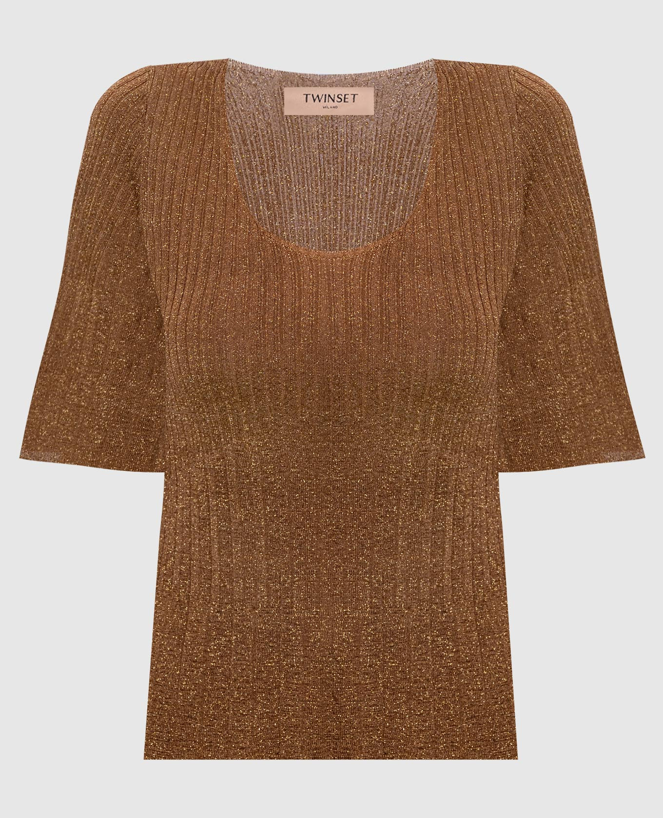 Brown top with lurex Twinset