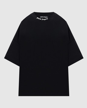 Palm Angels Black T-shirt with contrast logo PMAA10BS26JER001