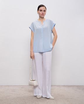 Peserico Blue silk top A0688907325