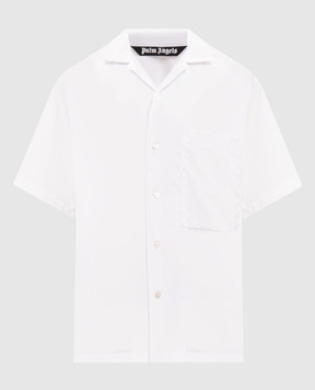 Palm Angels White short-sleeved shirt with logo print PMGG00AS26FAB001
