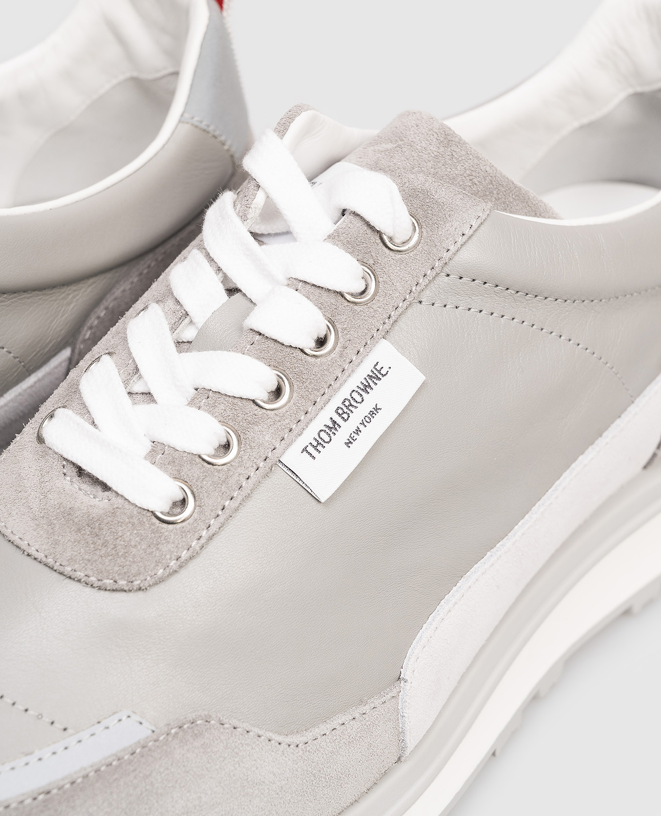 Grey combination sneakers with logo Thom Browne 5