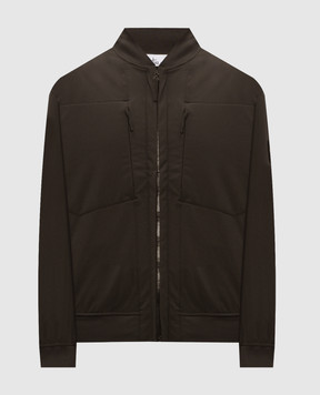 Stone Island Brown bomber jacket with logo patch L2S15Q100006S0B22