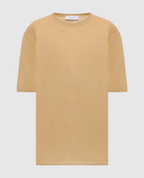Gabriela Hearst Chryse brown cashmere and silk T-shirt 2269833A003