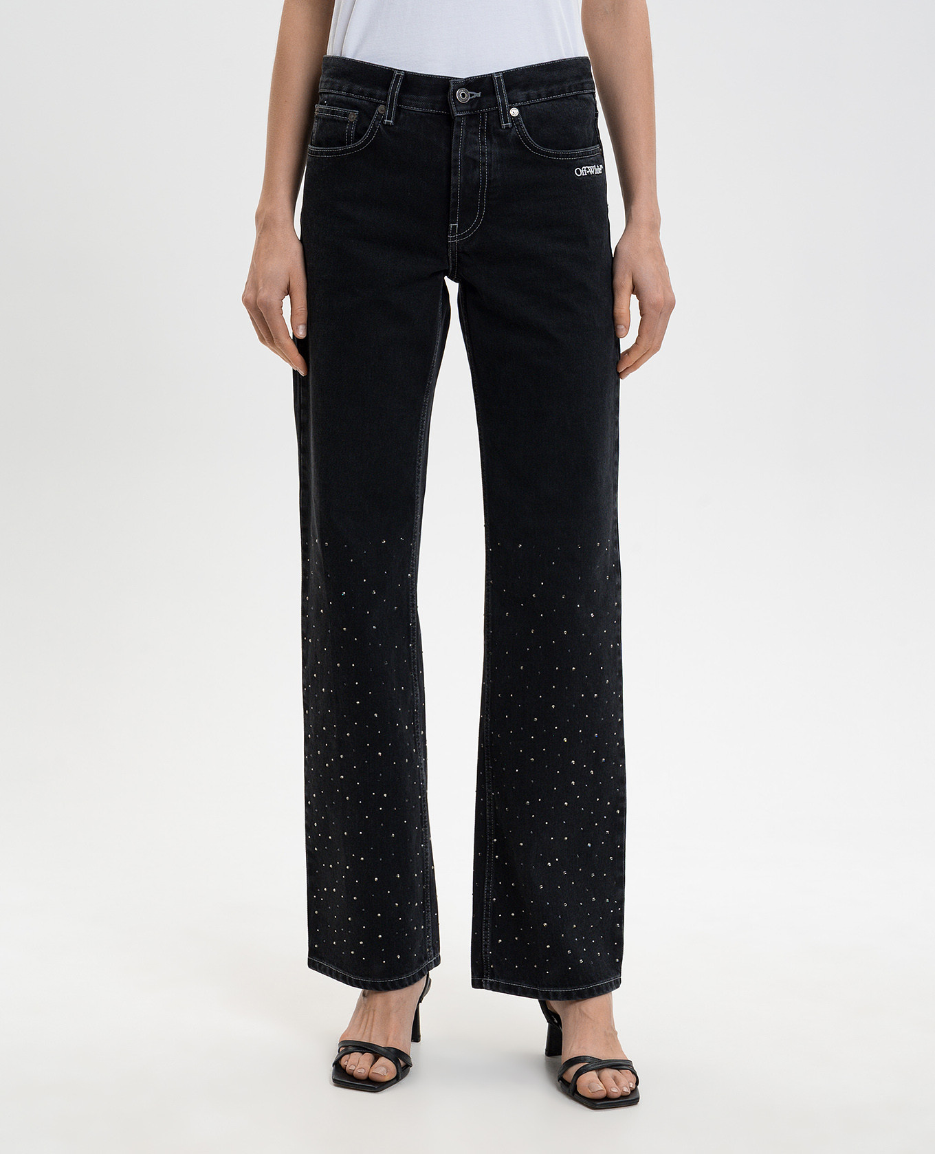 Black Susy jeans with Swarovski crystals Off-White 3