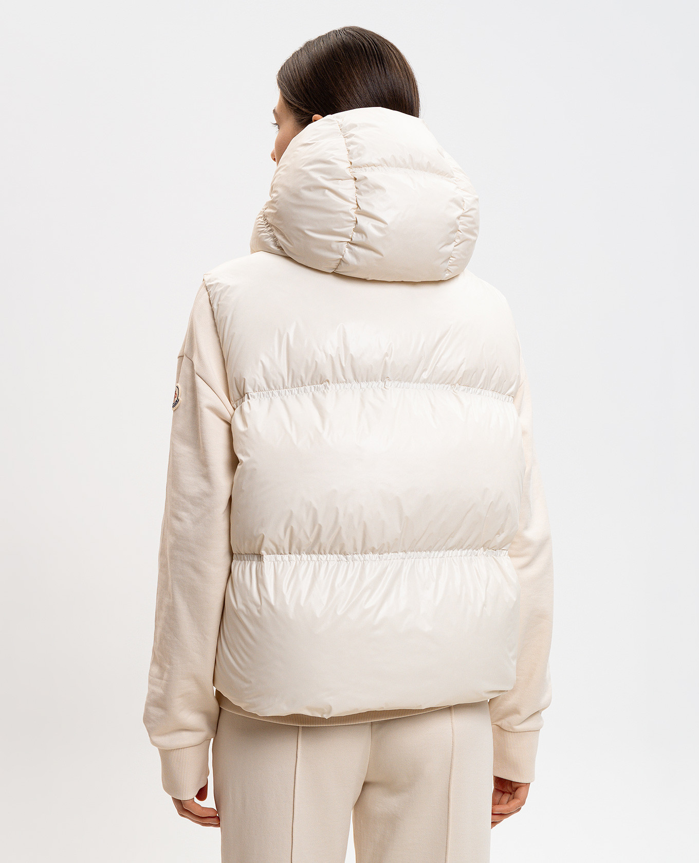

White down vest with logo Moncler