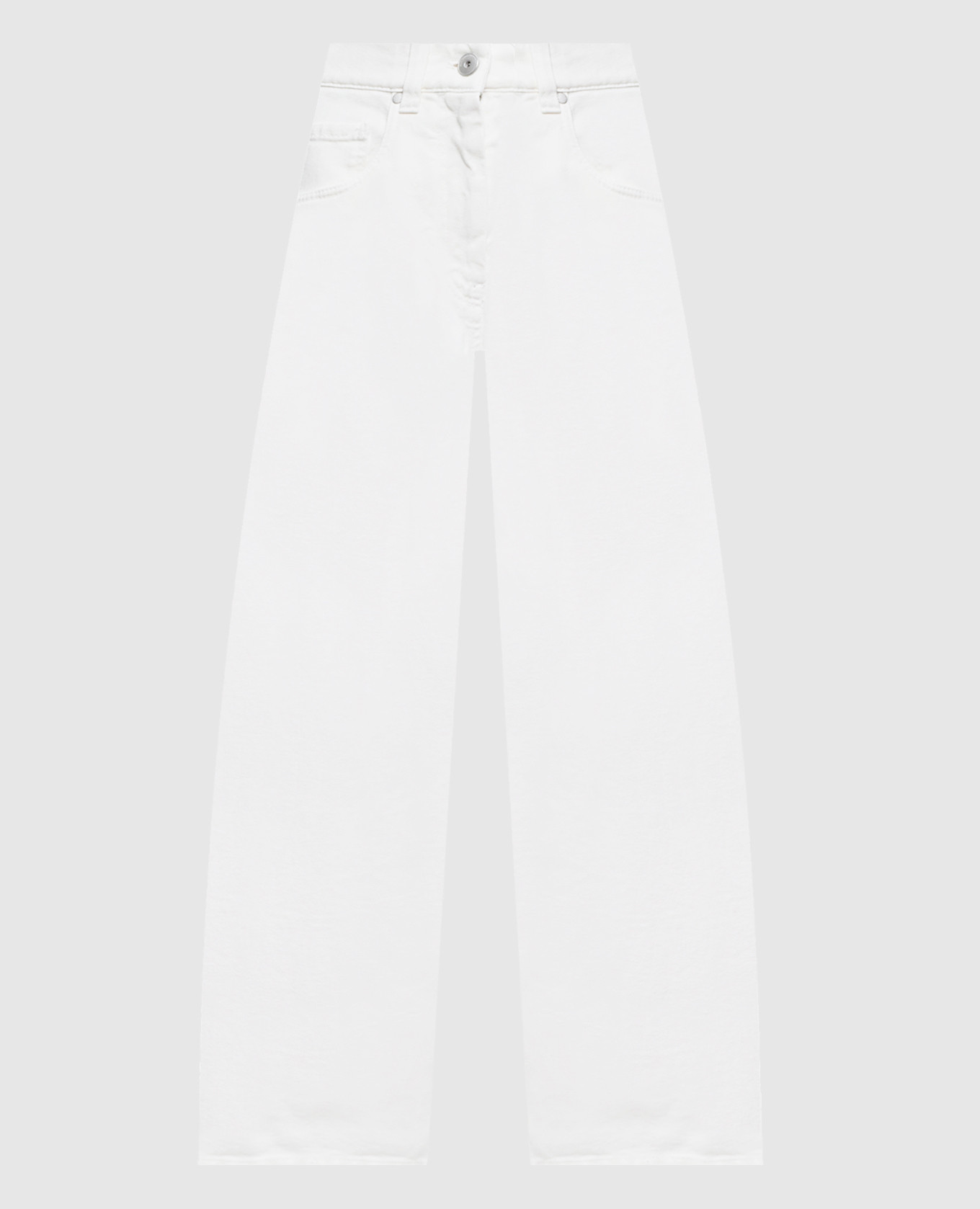 

Ivory Wide Barrel Jeans with Logo Patch Brunello Cucinelli, Beige