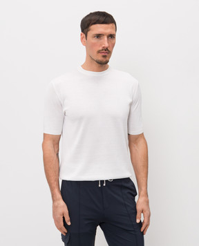 Doriani Cashmere White T-shirt with silk 18381B299