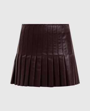 Alexander McQueen Burgundy leather pleated skirt 876457Q5ARX