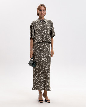 Max & Co AGENDA green printed midi skirt MCOAGENDA