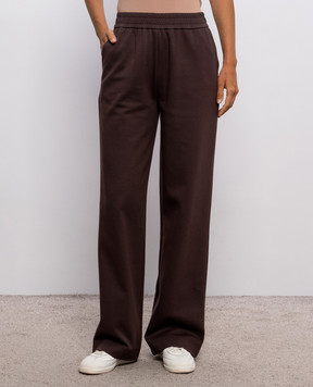 Moncler Brown sweatpants with logo patch L20938H0000189BG3