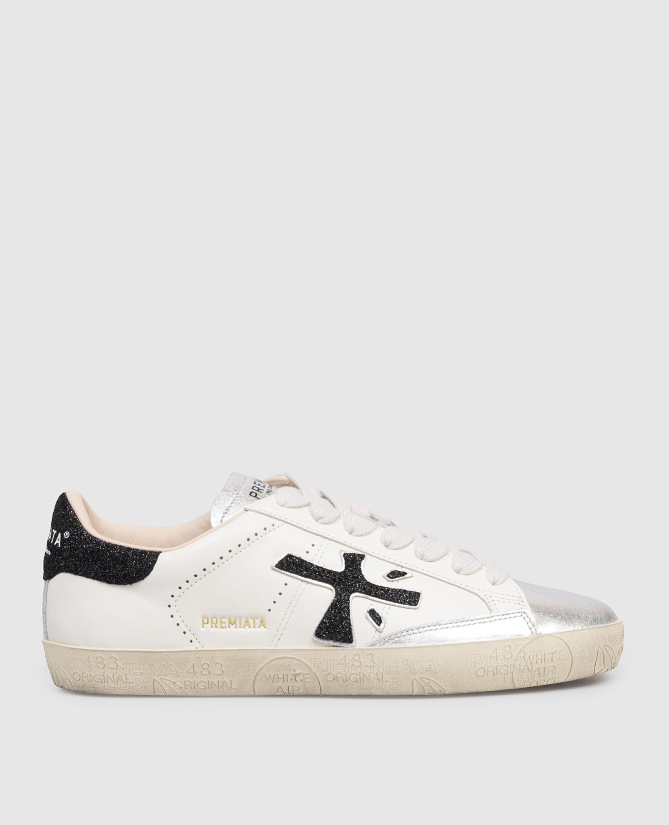 

Stevend ivory leather sneakers with logo Premiata, Beige