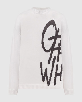 Off-White White sweater with logo pattern 44MHE20VS6K002