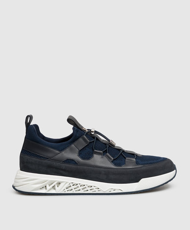 Blue combination sneakers with monogram