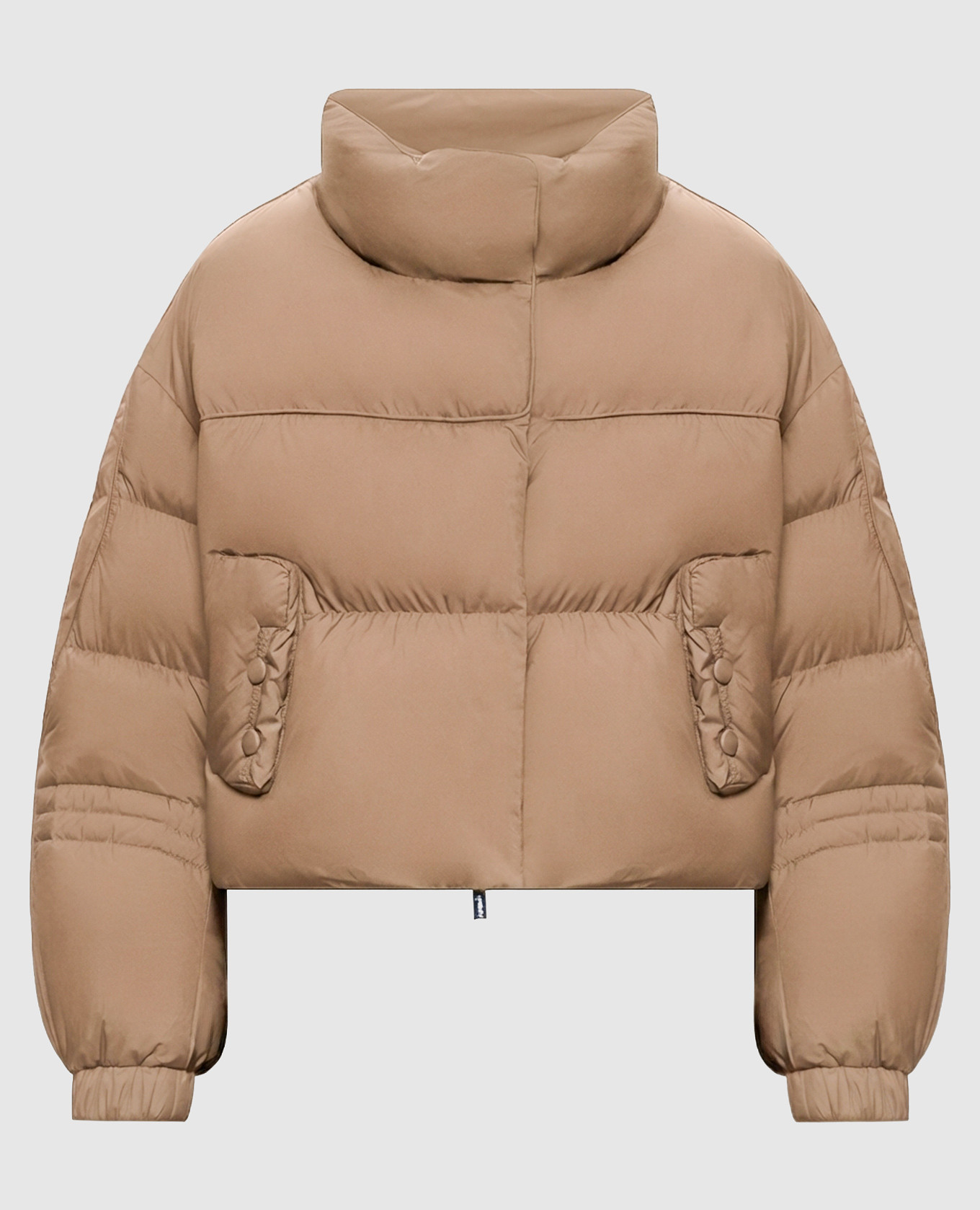 Beige cropped down jacket