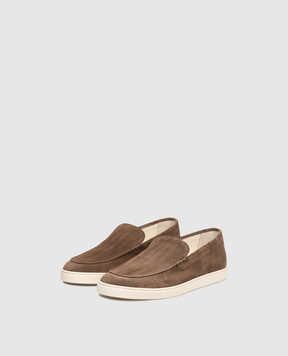 Brunello Cucinelli Brown suede slip-ons MZUHVSP335