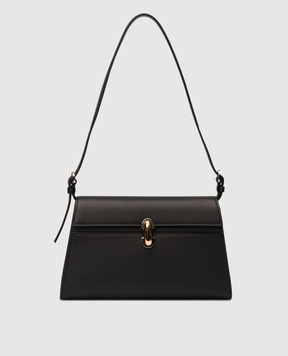 Savette Symmetry black leather trapeze bag H03426