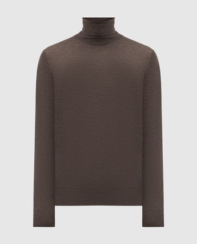 Brunello Cucinelli Brown wool and cashmere golf M2400103