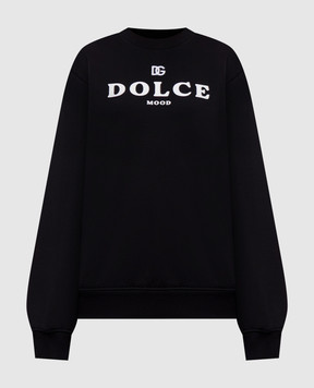 Dolce&Gabbana Black sweatshirt with logo print F9U78ZHU7P4