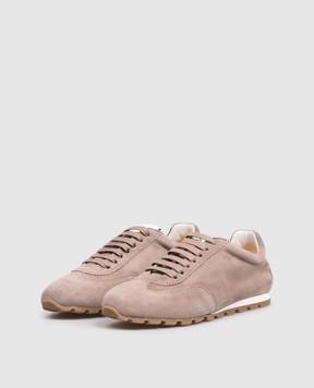 Doucal's Grey suede sneakers with logo DD8903JULTPZ853