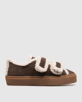 Inuikii Brown suede sneakers with fur 10010010231