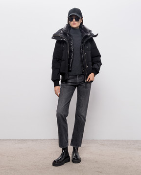 Max Mara Weekend Gray ZARINA golf jacket made of wool and cashmere WKDZARINA