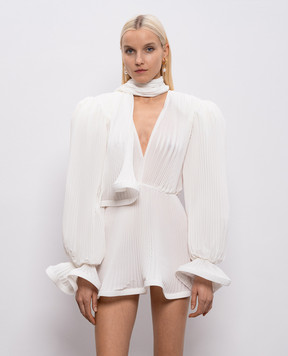 Rowen Rose White Puffy mini dress DRSRR452