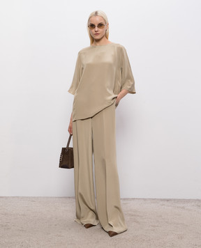 Max Mara PALANCA khaki silk pants MXEPALANCA