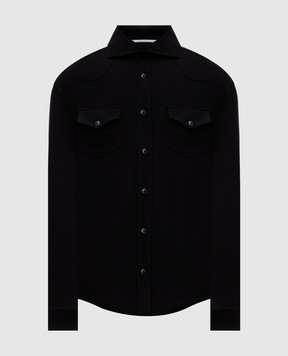 Marco Pescarolo Black wool shirt RIBOT5417