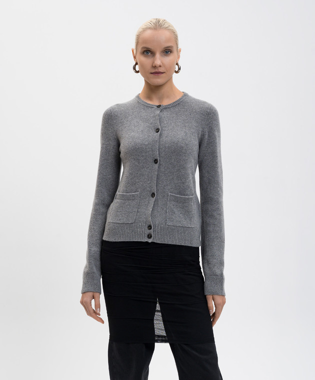Maison Margiela MM6 - Grey wool cardigan with emblem